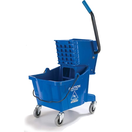 Carlisle Foodservice Mop Bucket and Wringer Combination, Blue, Plastic 3690814